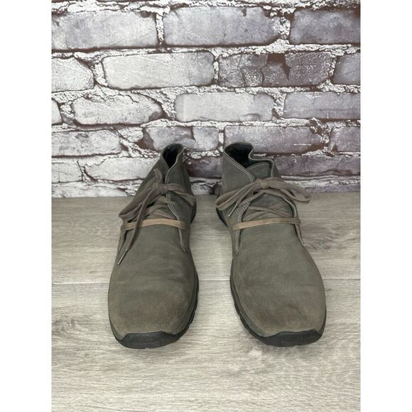 Eddie Bauer Green Brown Suede Leather Mid Lace Up Desert Boots Men 11.5M US/46EU - Picture 15 of 16